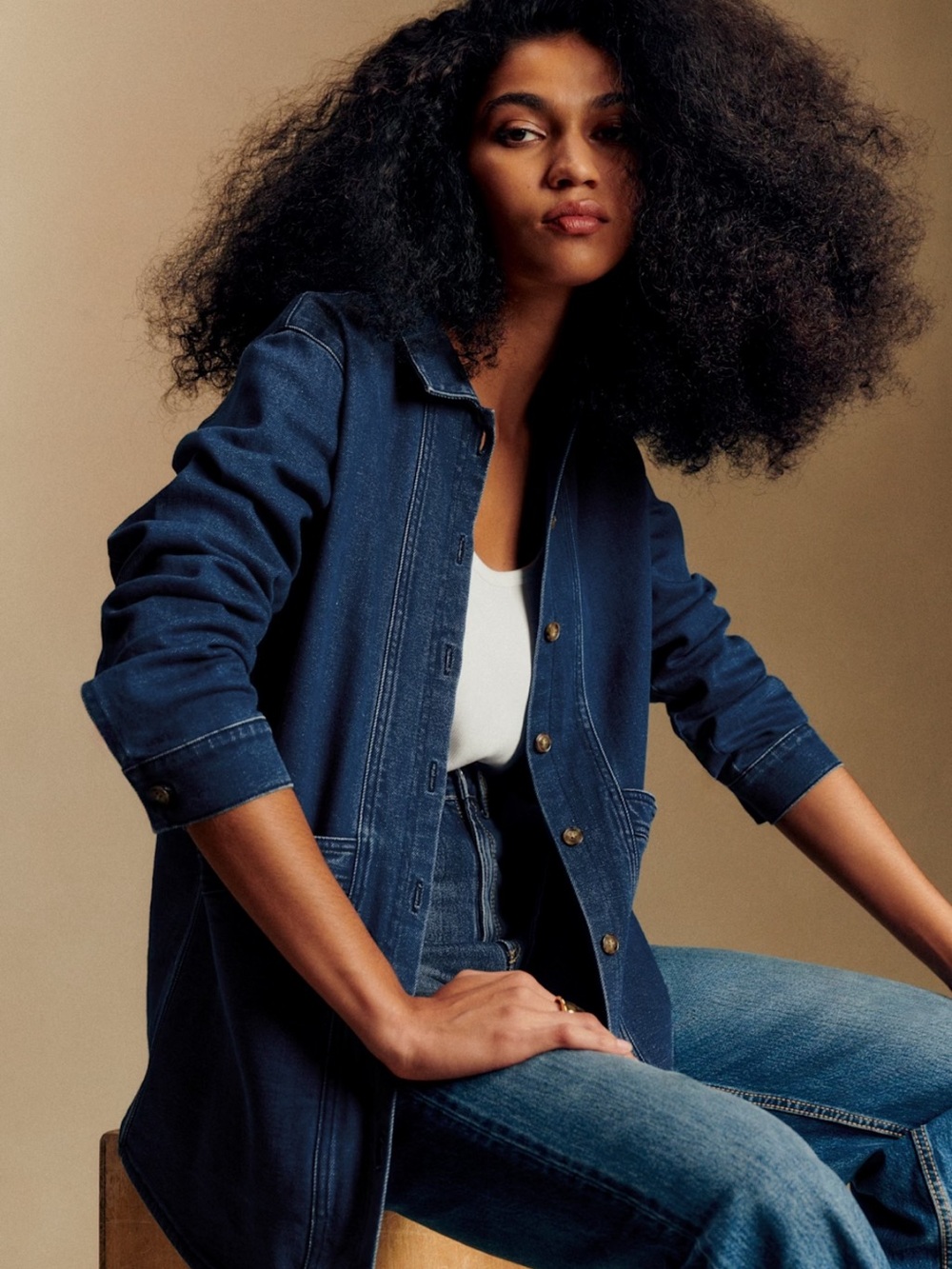 Sézane Blue Denim Will Jacket